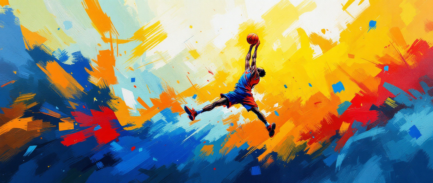 Basketballspieler beim Dunk